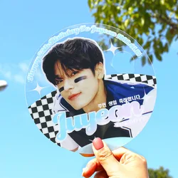 Customized Hand Fan Clear Plastic Printed For Advertising Kpop Idol  Anime