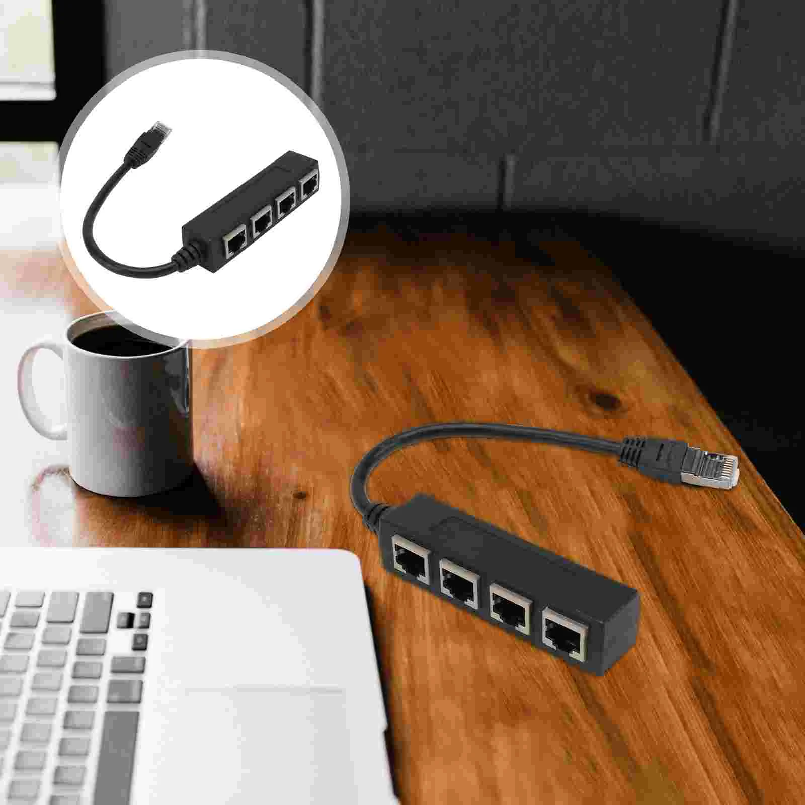 

Digital Aerial Splitters Port 4-slot Cable Distributor Dispenser Black Copper Network Accessory Office
