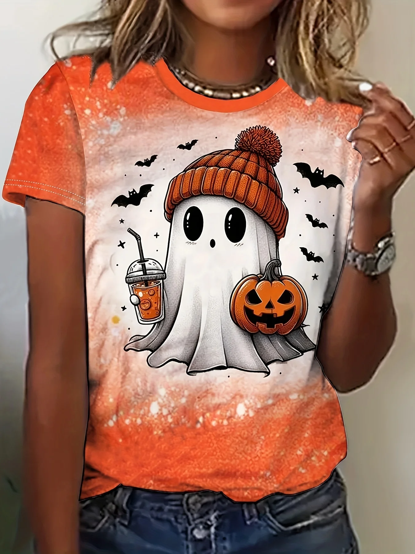 

Halloween Festival Women's T-Shirts Harajuku Casual Short Sleeve 3d T-Shirt Fashion Characters Top Tee O-Neck Female Clothing