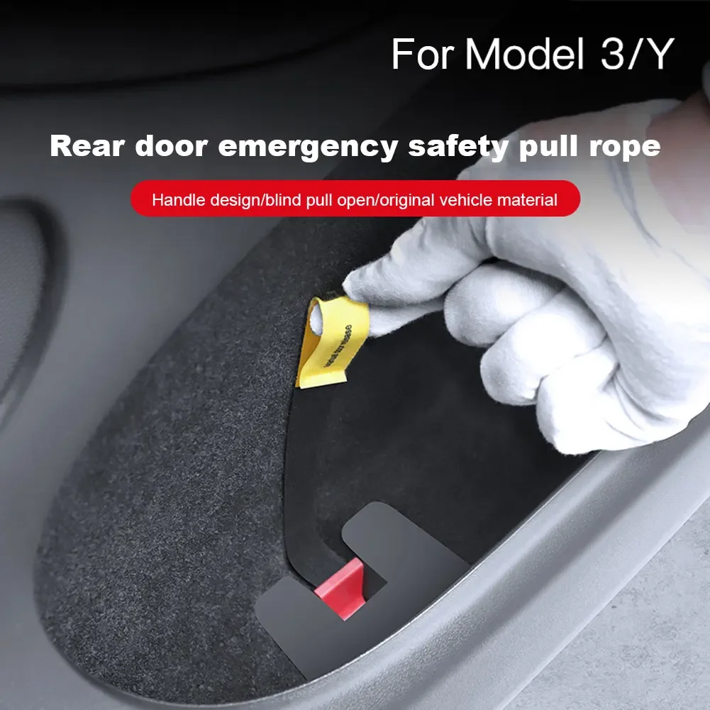 4/2PCS For Tesla Model 3 Rear Door Mechanical Switch For Tesla Model Y Car Door Emergency Handle Car stickers Auto Accessories