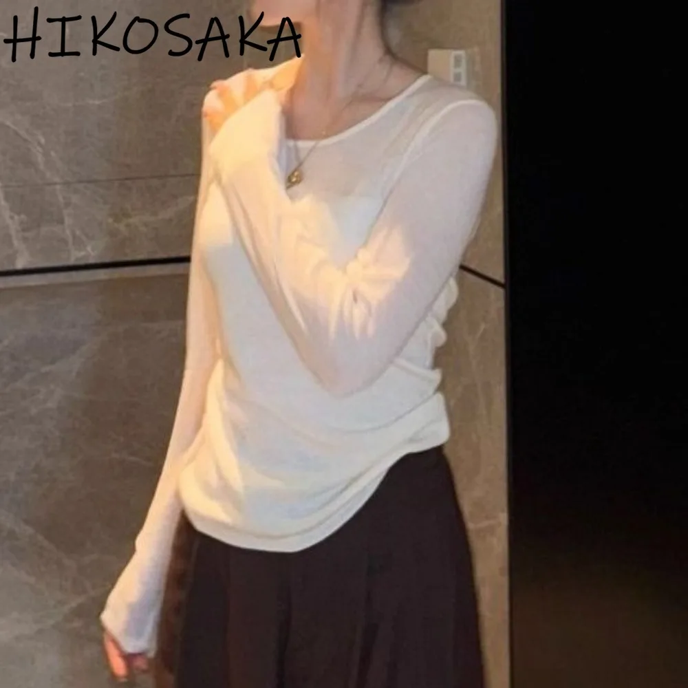 

Round-neck Long-sleeved Knitted Sweater Women Solid Simple All-match Casual Knit Pull Femme Autumn Winter Chic Elegant Ropa