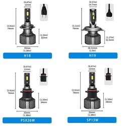 H18 H19 PSX26W SP13W H11B LED Headlights Bulbs 50W 12V Car Lights 4300K 3000K 8000K 6000K