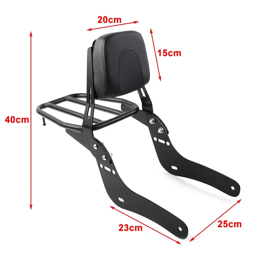 

For Honda Rebel 500 300 CMX500 CMX300 2017 2018 2019 2020 2021 2022 2023 Motorcycle Rear Backrest Sissy Bar + Luggage Rack Pad