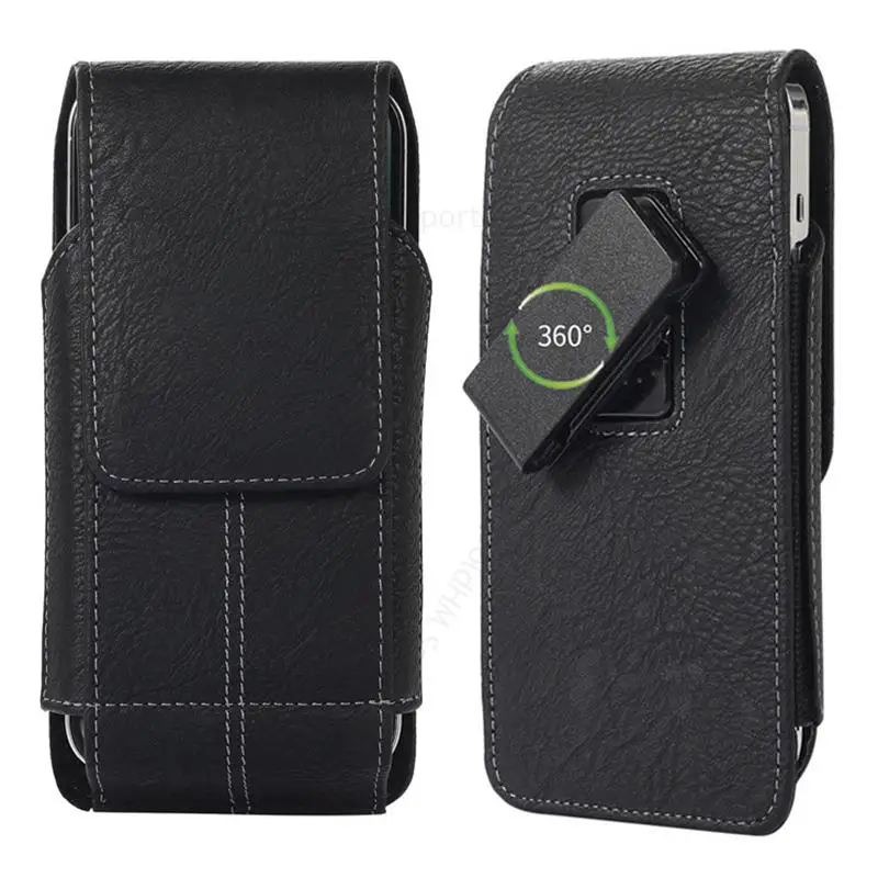 

360 Leather Phone Case For Samsung S23 Ultra S22 Plus Magnet Flip Card Pouch Waist Bag For S22 Ultra S20 S21 S23 Plus S10 S9 S8