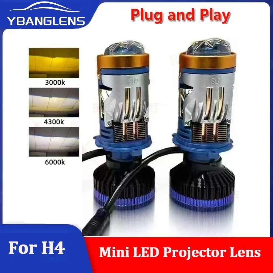 

H4 Bi LED Mini Projector Lens 30000LM Laser Car Headlight Bulbs CSP Chips Canbus No Error 3000K 4300K 6000K Turbo Lamp 12V 24V