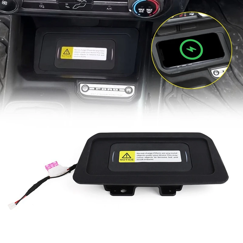 

Console Wireless Charging Pad 15W For Ford Bronco 2021-2024 2/4 Door Accessories