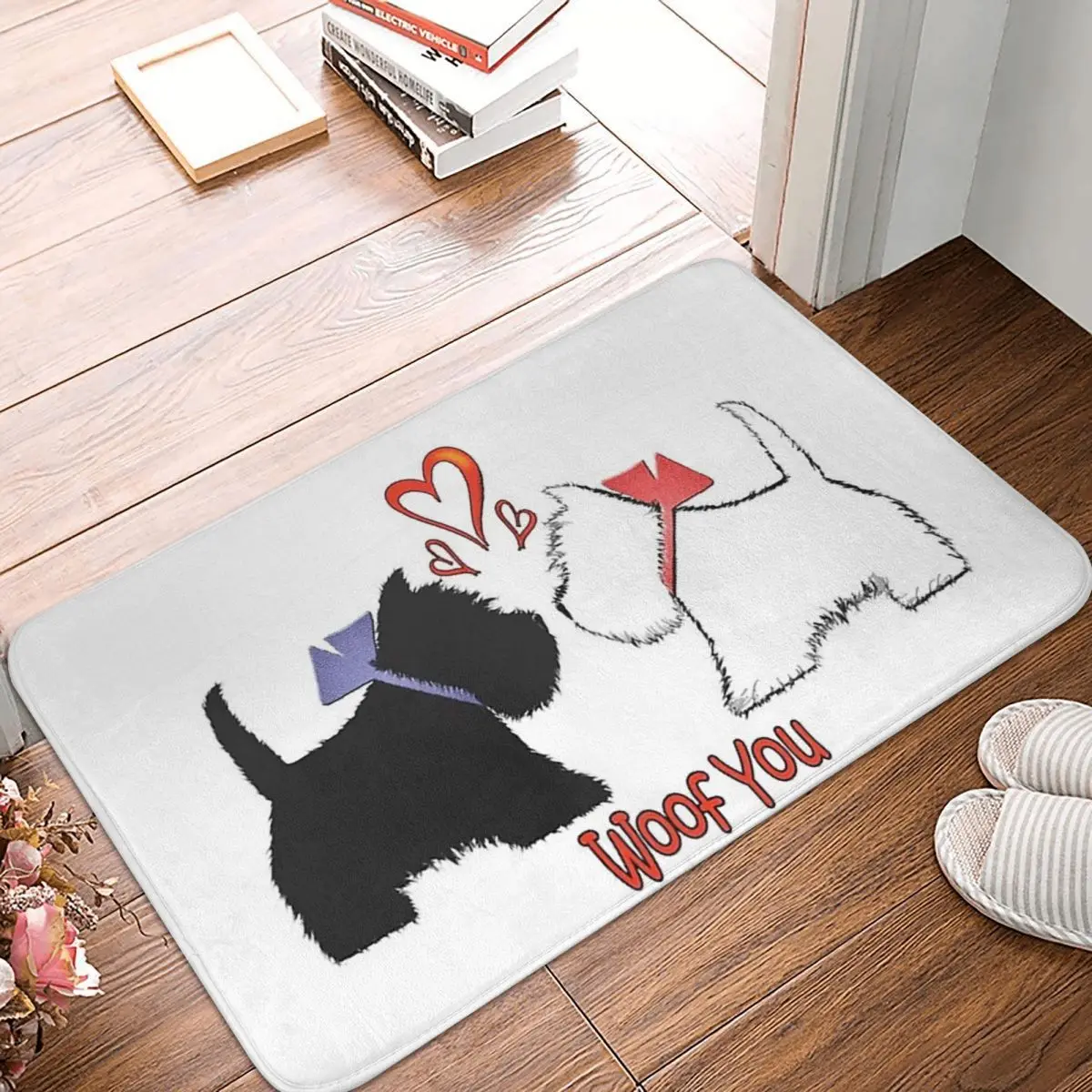 Westie Dog And Scotty Dog Doormat Rug Carpet Mat Footpad Polyester Non-slip Absorbent Mat Entrance Kitchen Bedroom Balcony