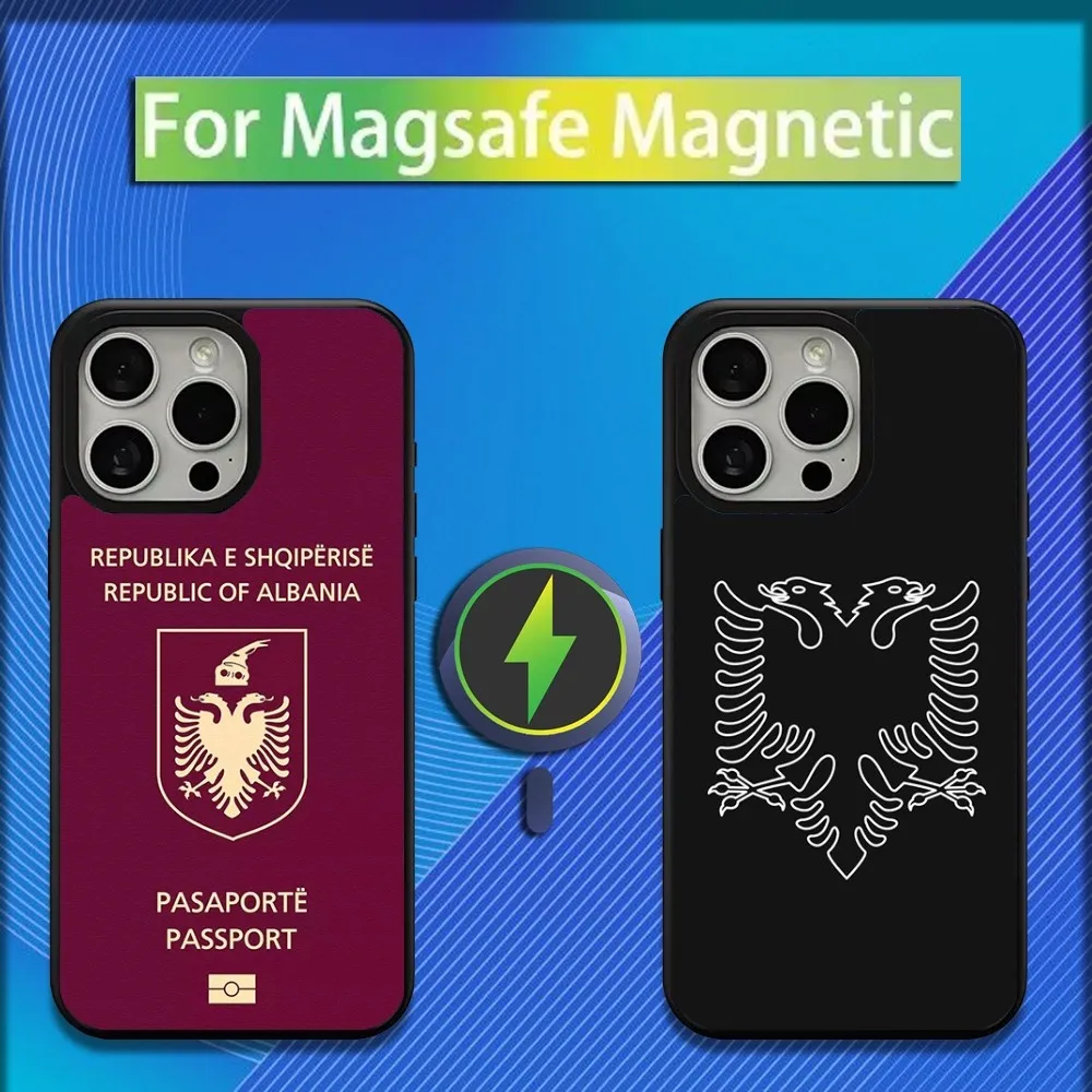 

Albania Albanians Flog Phone Case For iPhone 16,15,14,13,12,11,Plus,Pro,Max,Mini Magsafe Magnetic Wireless Charging