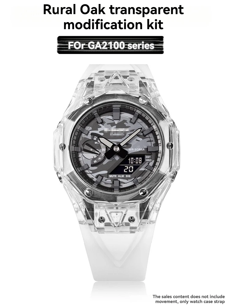 Комплект прозрачных модов для G-Shock GA-2100/GAB2100 |   Рамка безеля Casioak + резиновый спортивный ремешок |   Аксессуары для часов своими руками на заказ