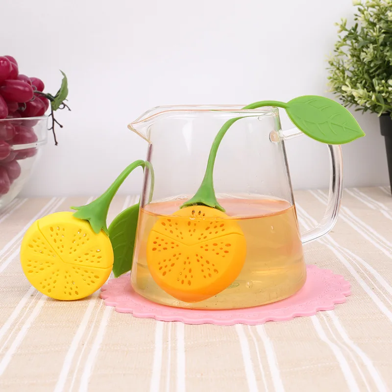 BargainHarbor Tea Strainer Silicone Strawberry Lemon Design Loose Tea Leaf Strainer Bag Herbal Spice Infuser Filter Tools