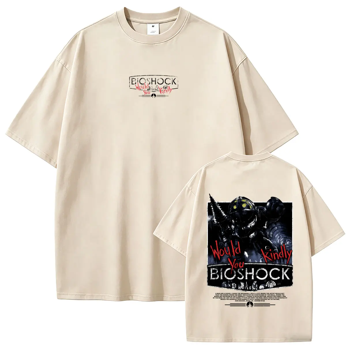 Classic Shooting Game Bioshock Would You Kindly Graphic T-shirt Men Women Fashion Oversized Streetwear Male Soft Cotton T Shirts