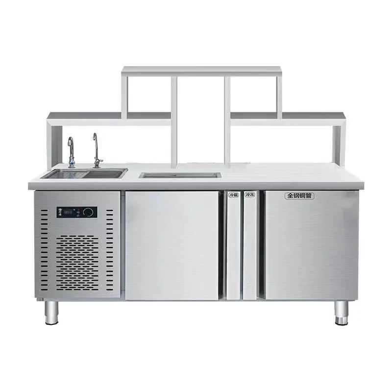

Bubble tea preparation factory manufactures stainless steel refrigeration