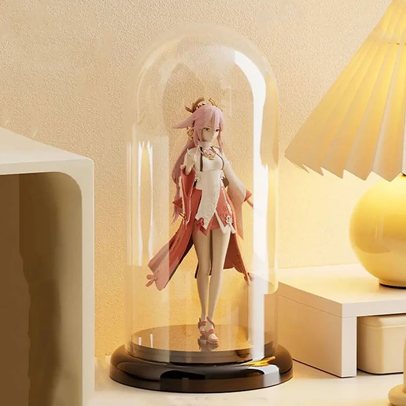 1pcs Clear Dome‑Shaped Figurine Display Case Desktop Dustproof Organizer for Collectibles Action Figures