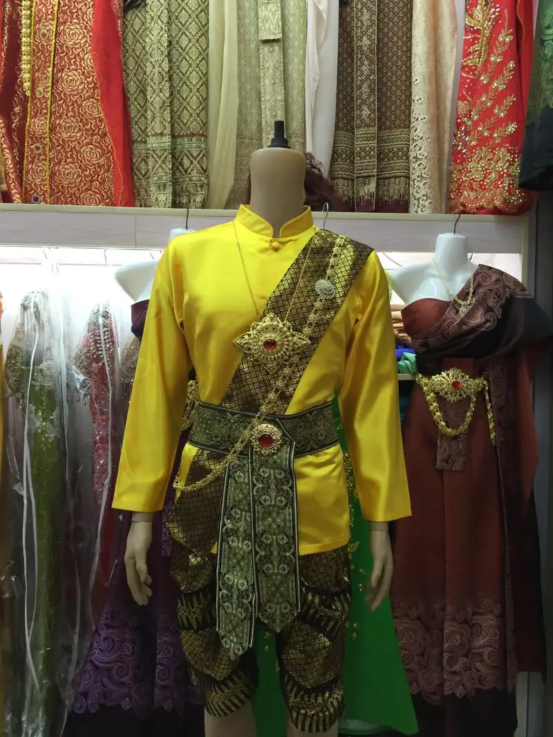 Thailand Traditional Clothing Men Dai Nationality Photo Shoot Host Film and Television Clothing Props Uniform Dance Costumes