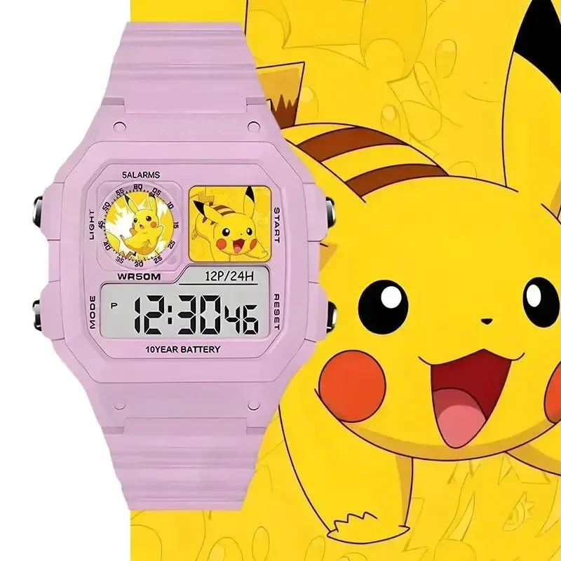 Pokémon Schüleruhr für Jungen und Mädchen, elektronische Uhr mit Wecker und Timer, niedliche Cartoon-Armbanduhr mit Psyduck-Motiv, lustiges Geschenk – Detail 6