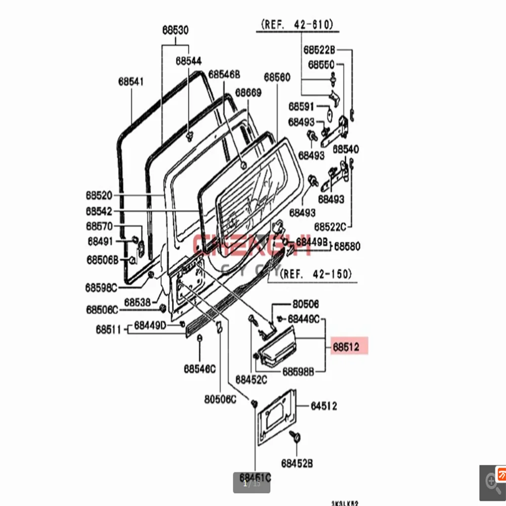 후면 번호판 램프 어셈블리, Pajero Montero V11W V23W V31W V33W V43W V45W MB774438