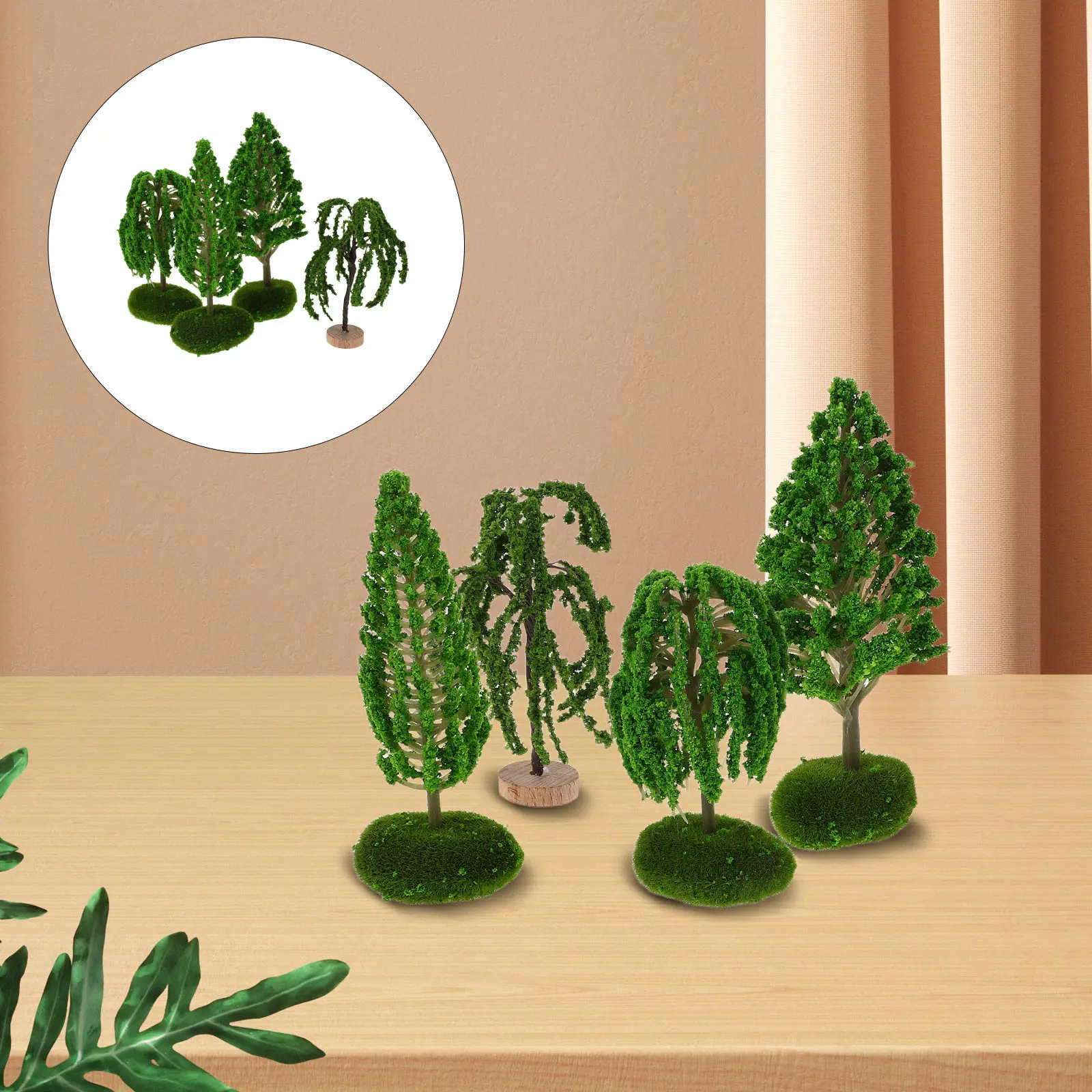 

4Pcs Miniature Terrain Trees Realistic DIY Micro Landscape Railroad Scenery Architecture Tabletop Mixed Tree Types
