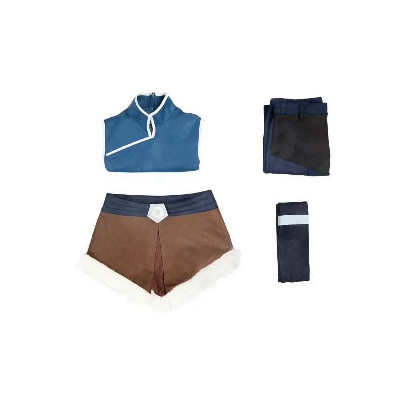 Avatar: The Legend Season 4 Korra Cosplay Costume da donna Top Pants Set outfit Blue Vest Girls Full Cloth Halloween Carnival Suit