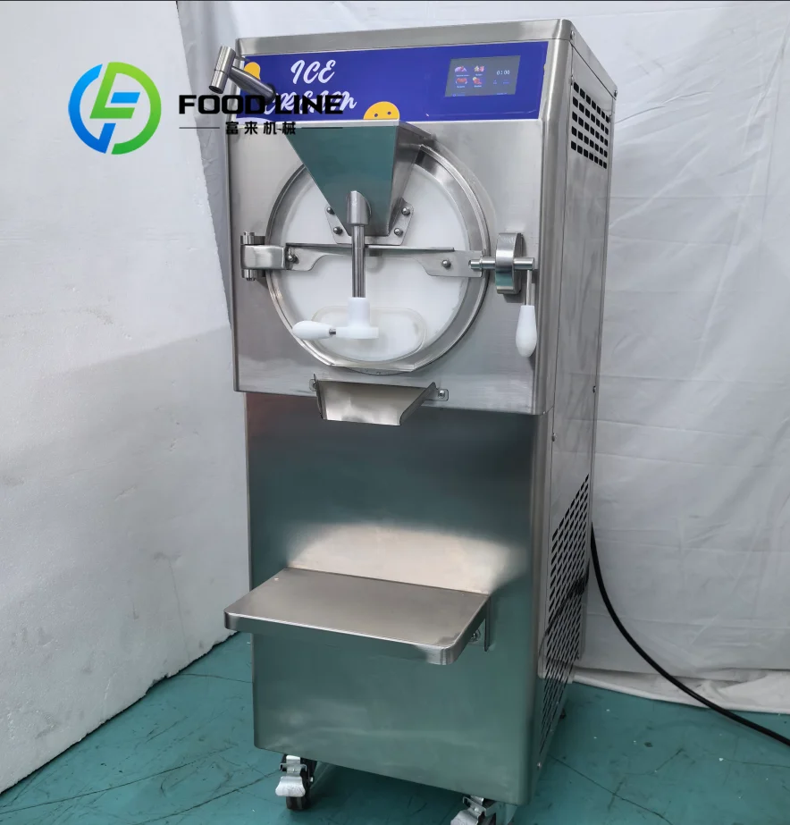 Artisan Gelato Hard Ice Cream Machine 48L 60L 100L H 5 Program Commercial Batch Freezer Snack Maker Customize