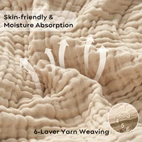Simple Muslin Summer Blanket 100% Cotton Breathable Skin-friendly Lightweight Bed Blanket 6 Layer Couch Sofa Blankets for Throw 5