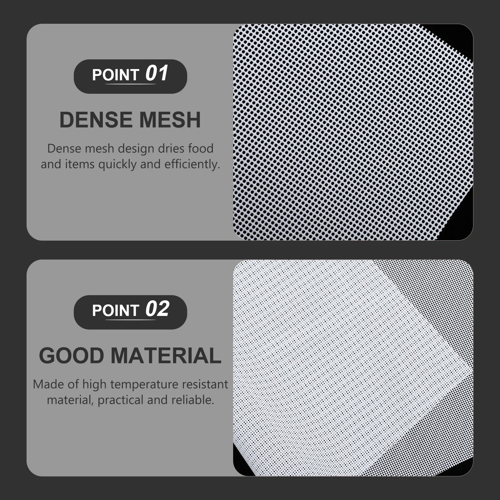 

2pcs Drying Mat 60X60Cm Food Dehydrator Pad Reusable Silicone Sheet For Jerky Fruit Vegetable Tea Leaves Multi Functional