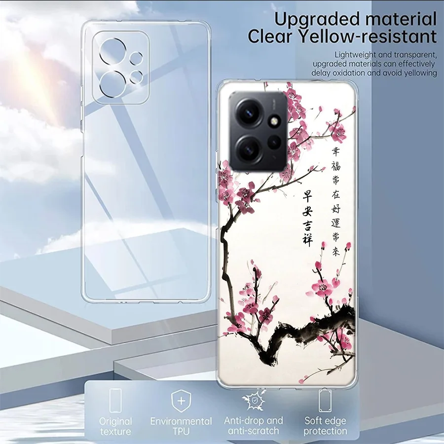 Cherry Blossom Tree Case For Xiaomi Redmi Note 12 11 Pro Plus 12S 11E 11T 11S 10 10S 9 9S 9T 8 8T Pro 7 6 5 Cover