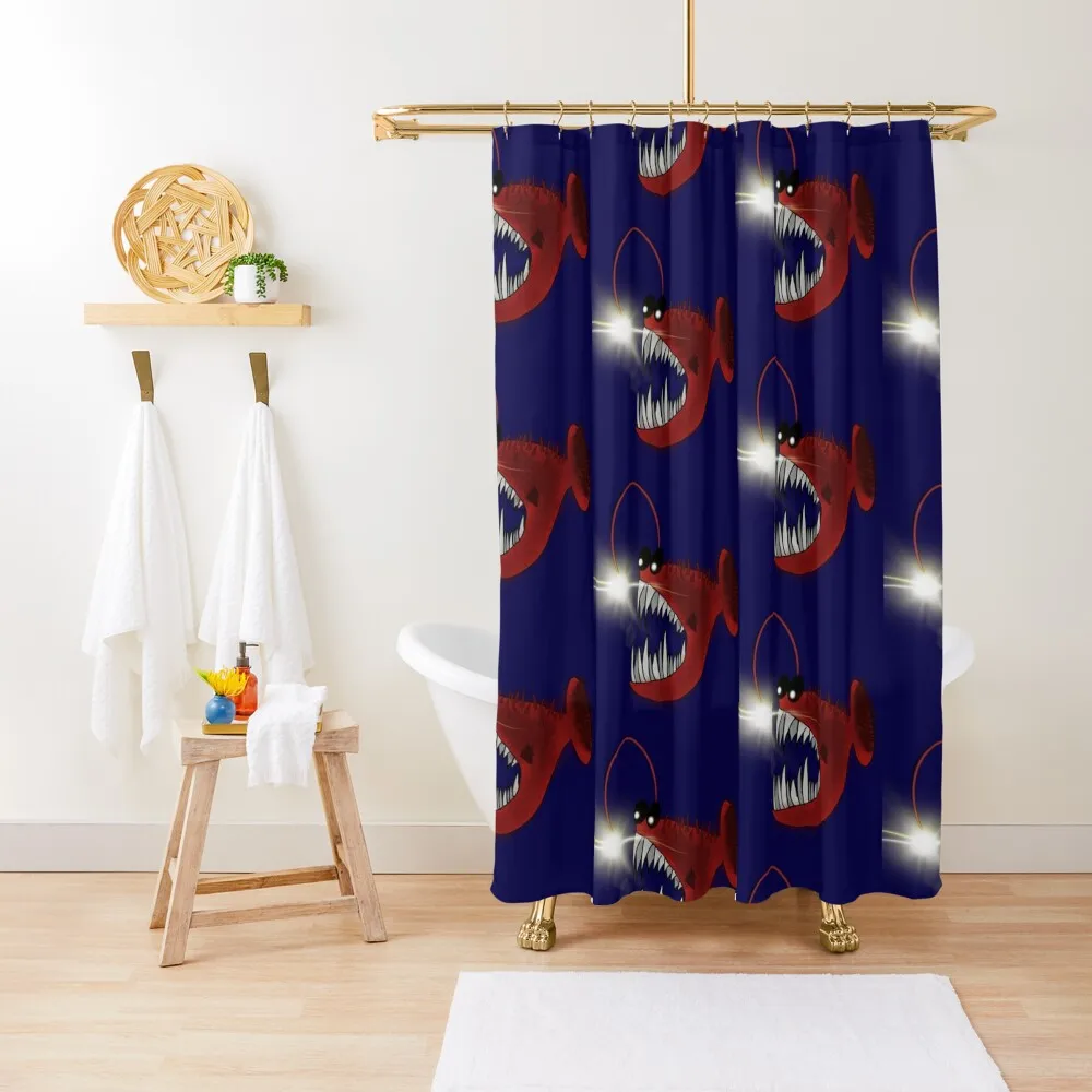 

Anglerfish Friend Shower Curtain Bathtub Toilet Accessories Bathroom Funny Shower Curtain
