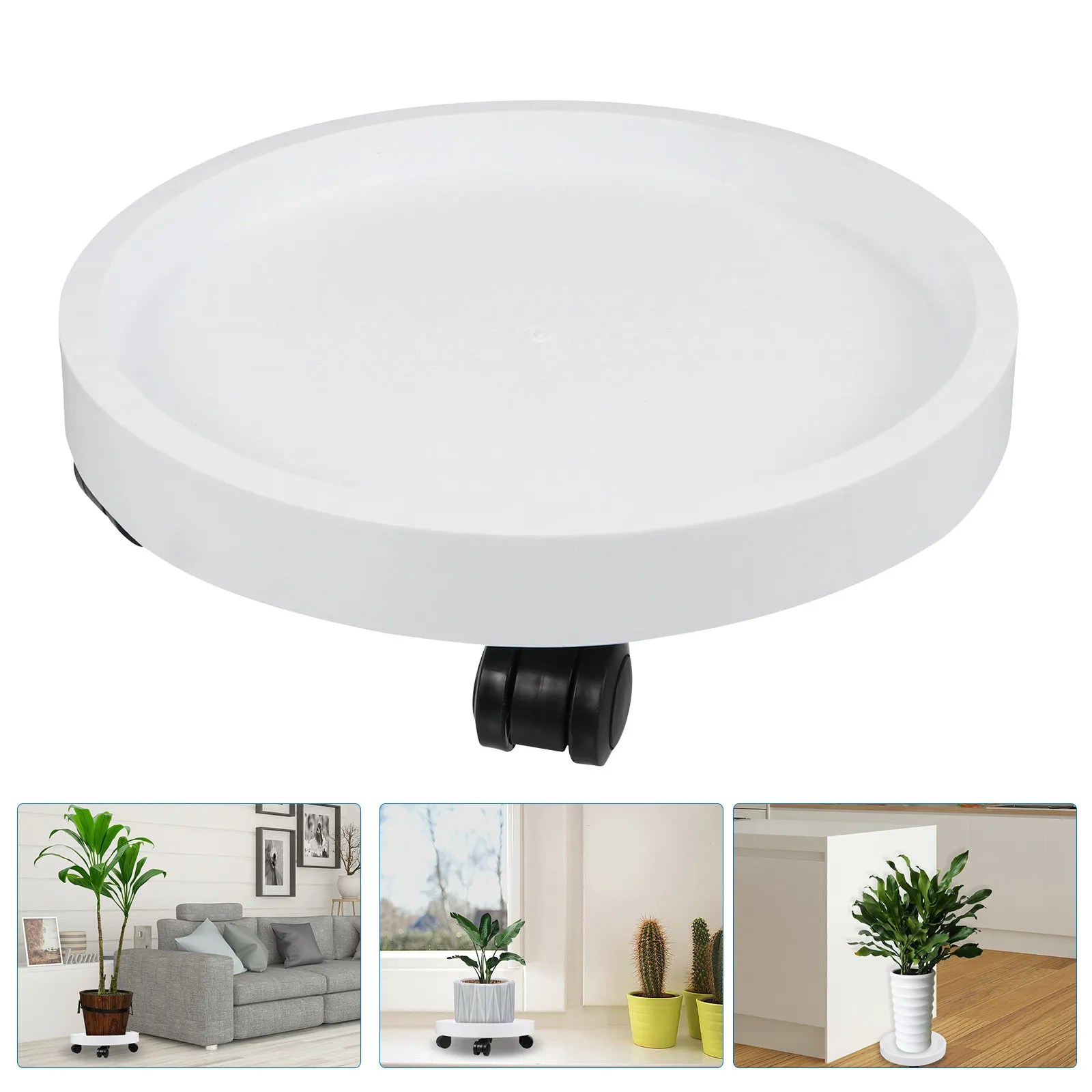 

Усиленная подставка для растений с утолщенным матовым покрытием и роликами для больших цветочных горшков на деревянных полах