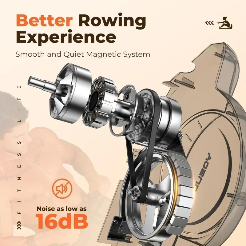 Magnetic/Water Rowing Machine 350 LB Weight Capacity - Foldable Rower for Home Use with Bluetooth, App Supported, Tablet