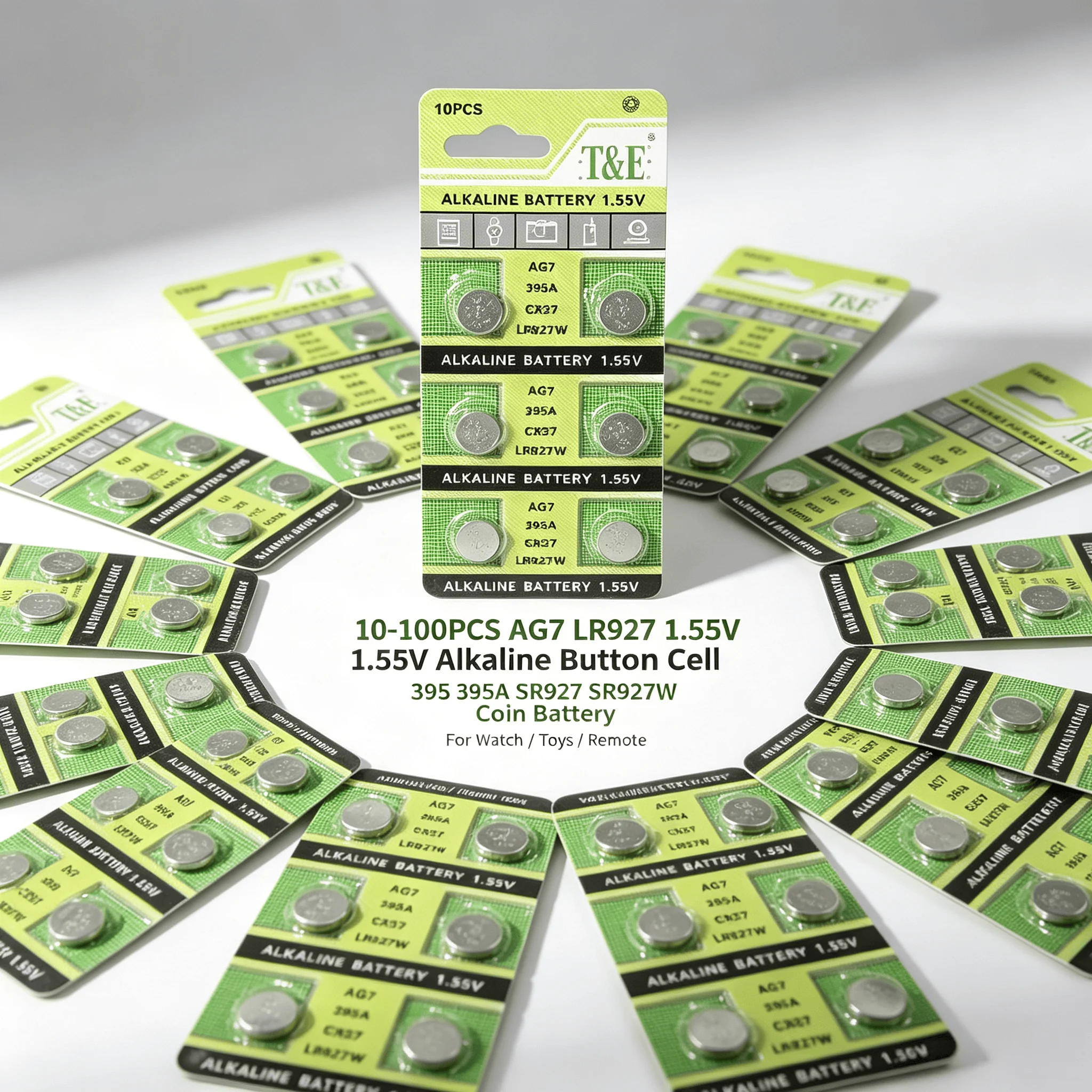 10-100PCS AG7 LR927 1.55V Button Cell 395 395A 399 195 L926F SR927 SR927W Long-Lasting Coin Backup Battery For Watch Toys Remote