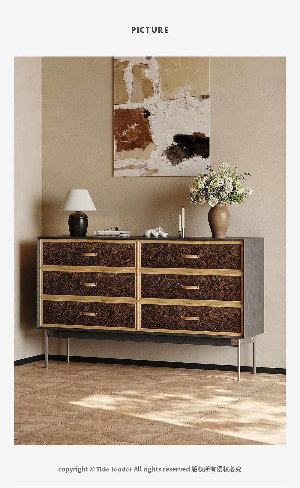 خزانة تخزين حائط لغرفة النوم الفاخرة ذات الفن الفرنسي القديم #3