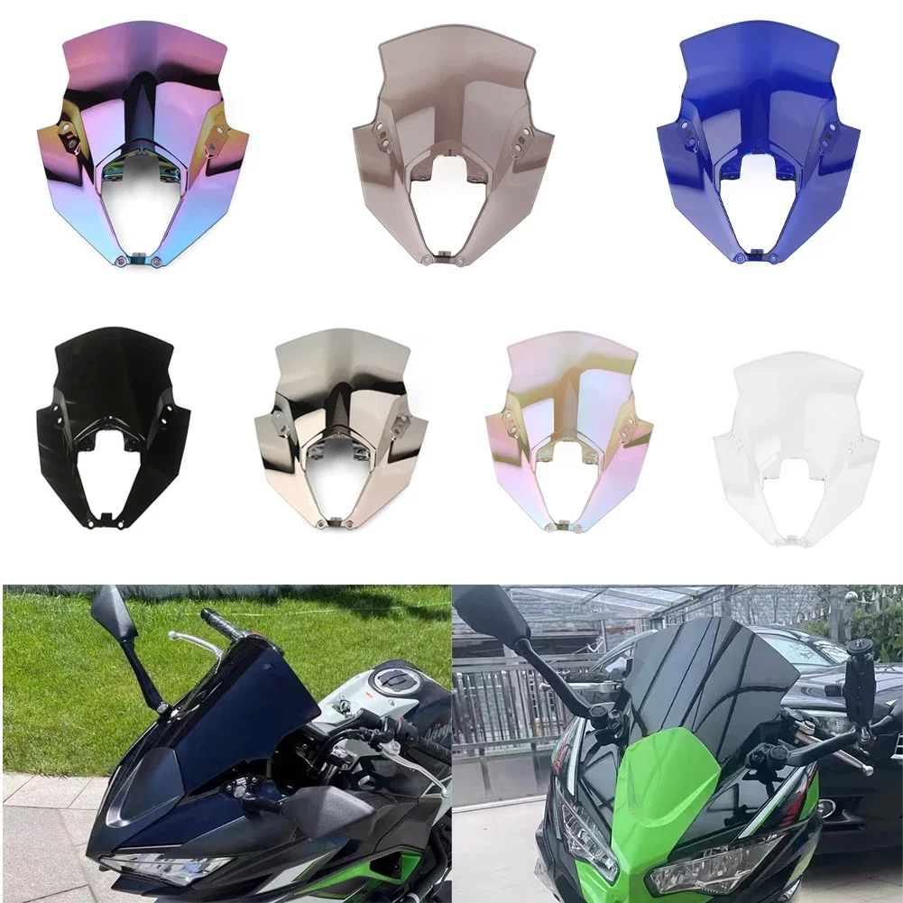 Motorcycle Windshield Double Bubble WindScreen Visor Fairing Deflector For Kawasaki Ninja 650 EX650 ER-6F ER6F 2020-2023 2024