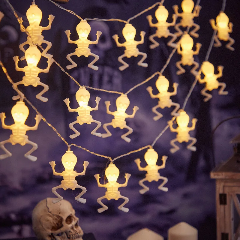 Halloween Decoration Skull LED String Lights Ghost Festiva Indoor Atmosphere Room Battery Lights Outdoor Festival Waterproof 253