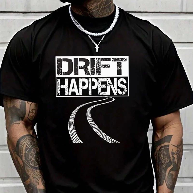 

Men's T-Shirt Made Of Featuring Print Drift Happern Pattern Tshirt Summer Casual Short Sleeve Top Tee