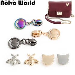 Love Shape 5 # Nylon Zipper Puller Head Mtetal rivetti con vite per abbigliamento in pelle scarpe borse Cat/Bee Stud pendenti accessori