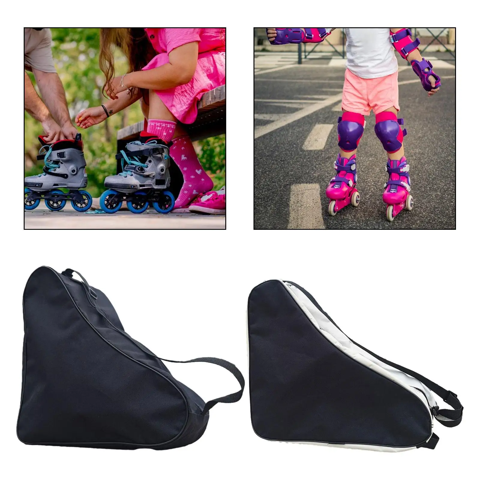 Bolsa de Transporte para Patines de Ruedas, de Tela Oxford, con Compartimento Grande, para Patinaje Artístico sobre Hielo y Hockey