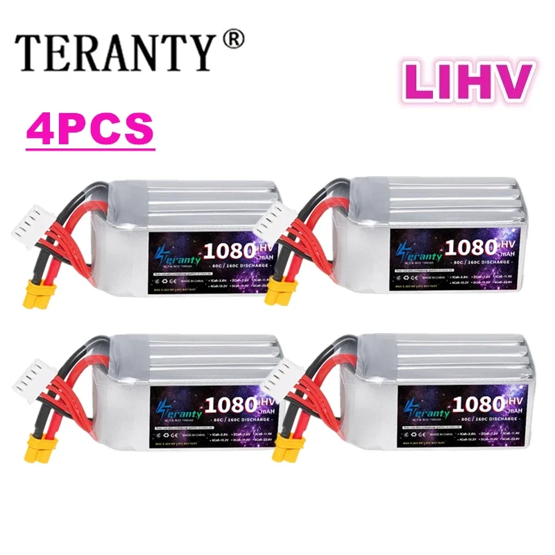 

TERANTY HV 4S 15.2V 1080mAh 80C Lipo Battery For FPV Racing Drone RC Racer Helicopter 15.2V Battery With T XT60 XT30 Plug