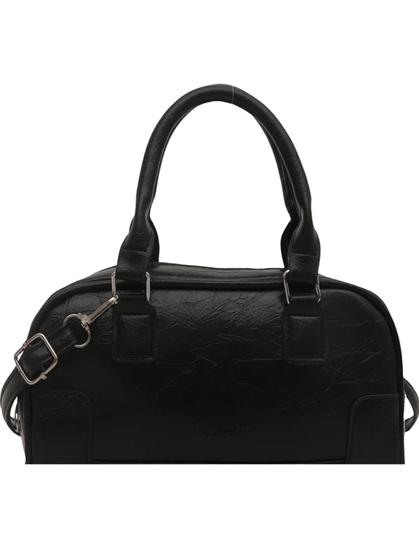 

Sli Trendy oulder Crossbody Bag Faionable Handbag Simple Bowling Bag Soft PU Leather Commuter Sle Zipper Closure