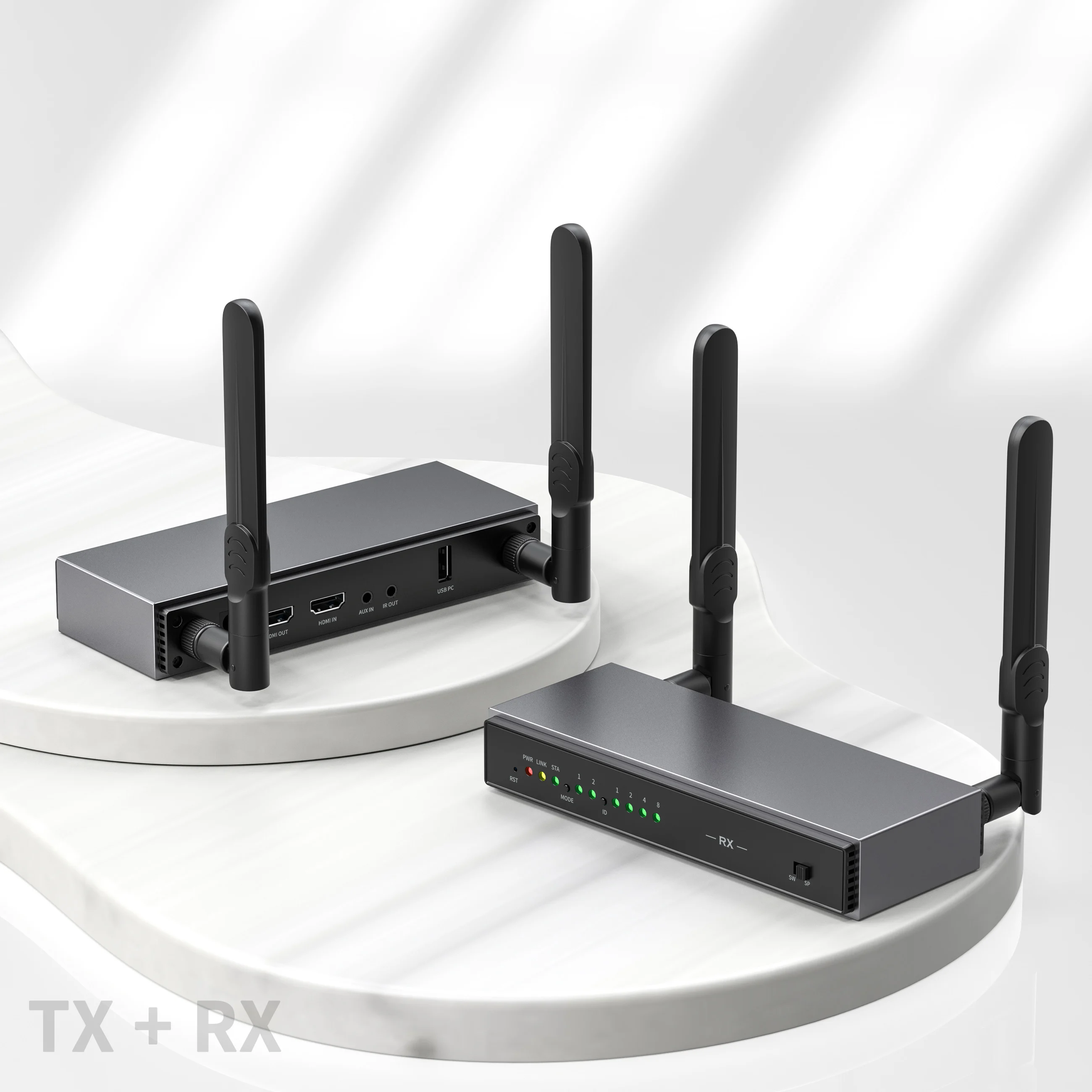 جهاز إرسال واستقبال HDMI طويل المدى 200 متر جهاز إرسال فيديو 1080p60hz موسع HDMI KVM لاسلكي