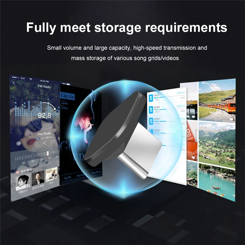 

ABJF-32GB Type-C Flash Portable Mini Short Car U Disk Fast Transmission USB Flash Drive Memory Stick For Car Computer TV PC