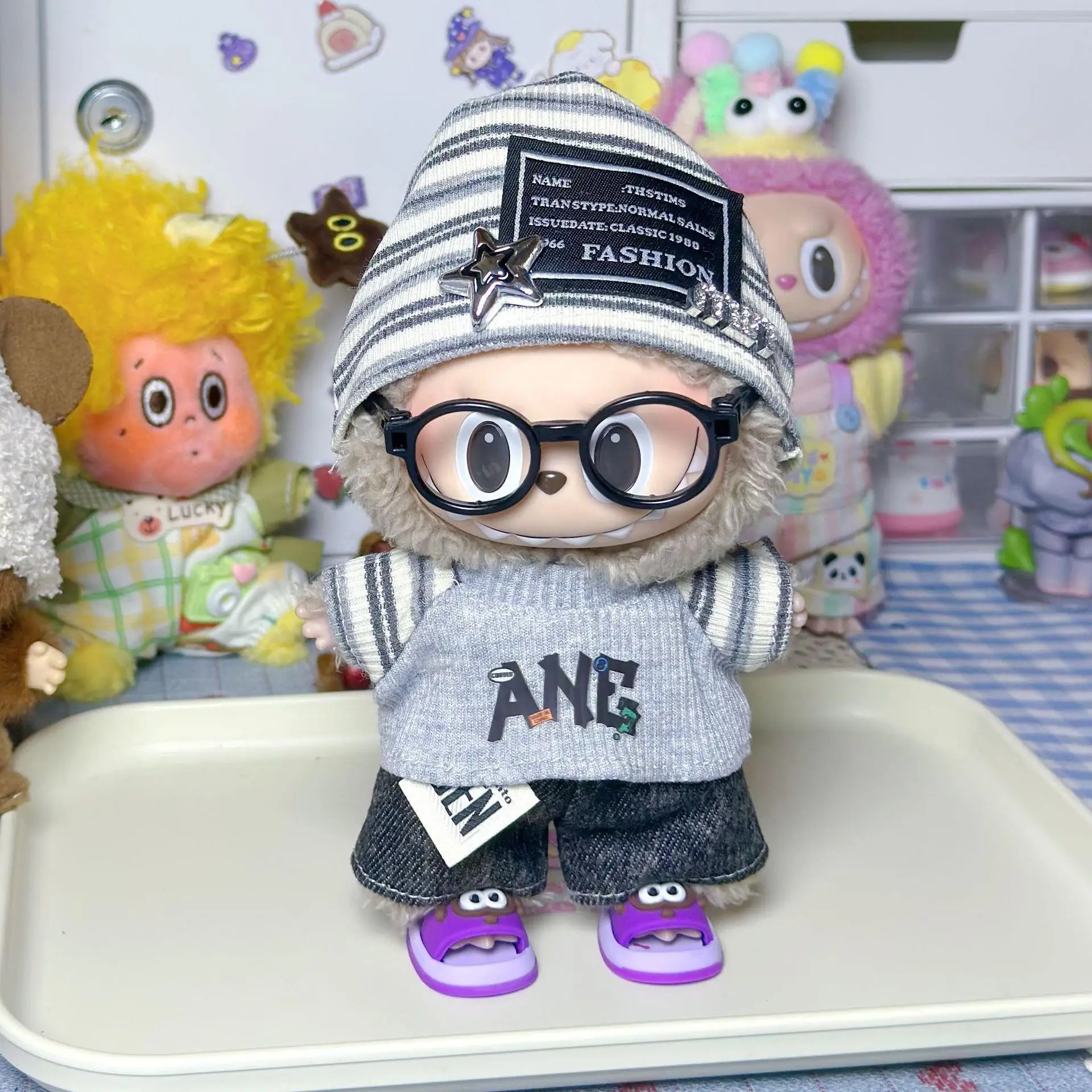 

Fashion Outfit Set for 15-17cm Labubu V1-V3 Dolls Trendy Doll Clothes Cute Replacement Set for Doll Accessories