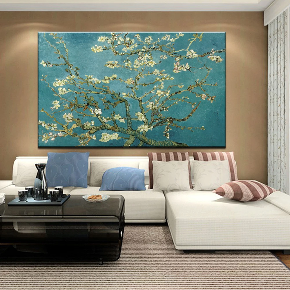 Imagem -03 - Pintura a Óleo de Blossoming Almond Tree For Home Decoration Pintura a Óleo Reprodução de Van Gogh Pintura a Óleo sobre Tela Wall Artpicture