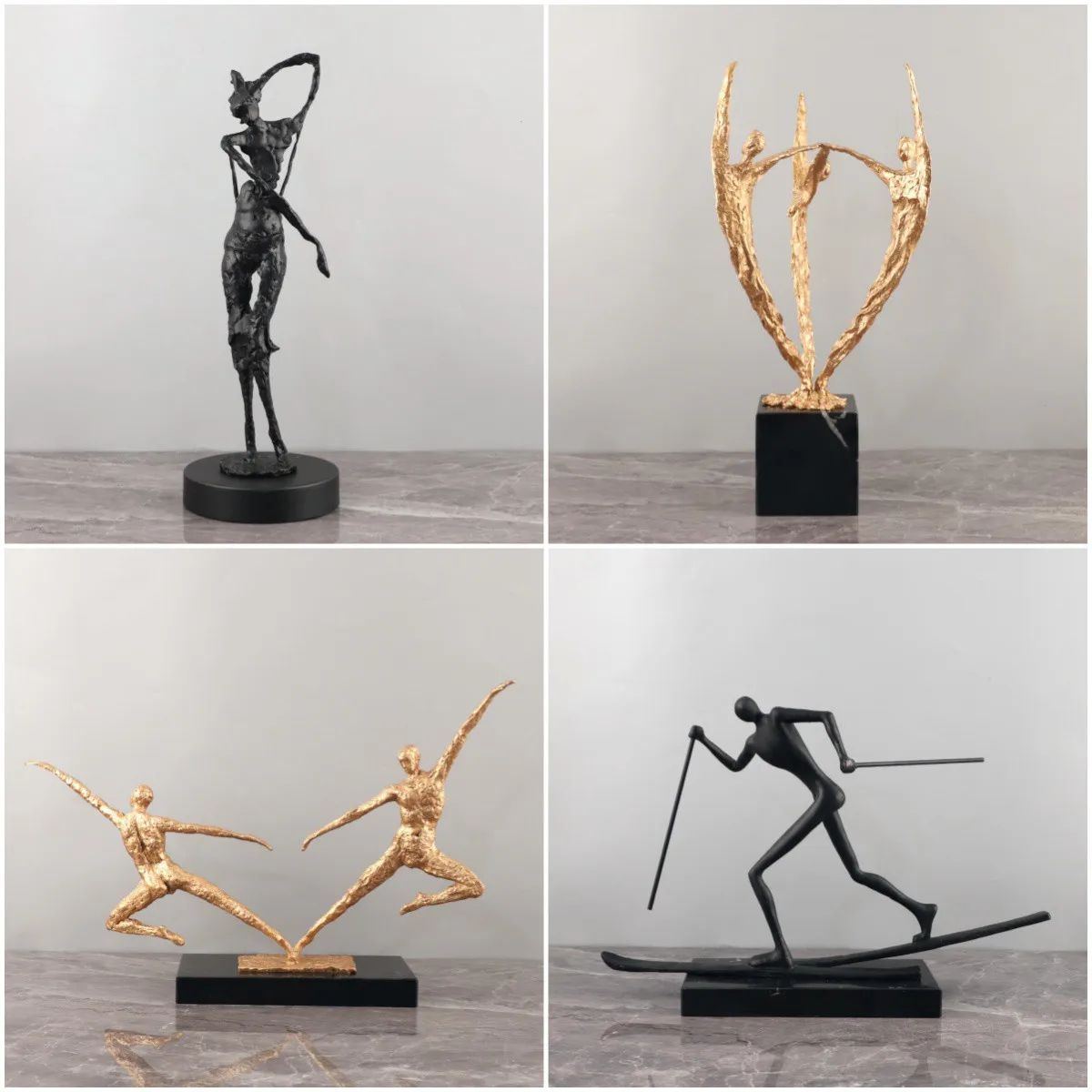 Nordic creative abstract cast iron figure sculpture art ornament porch living room study TV cabinet home decoration