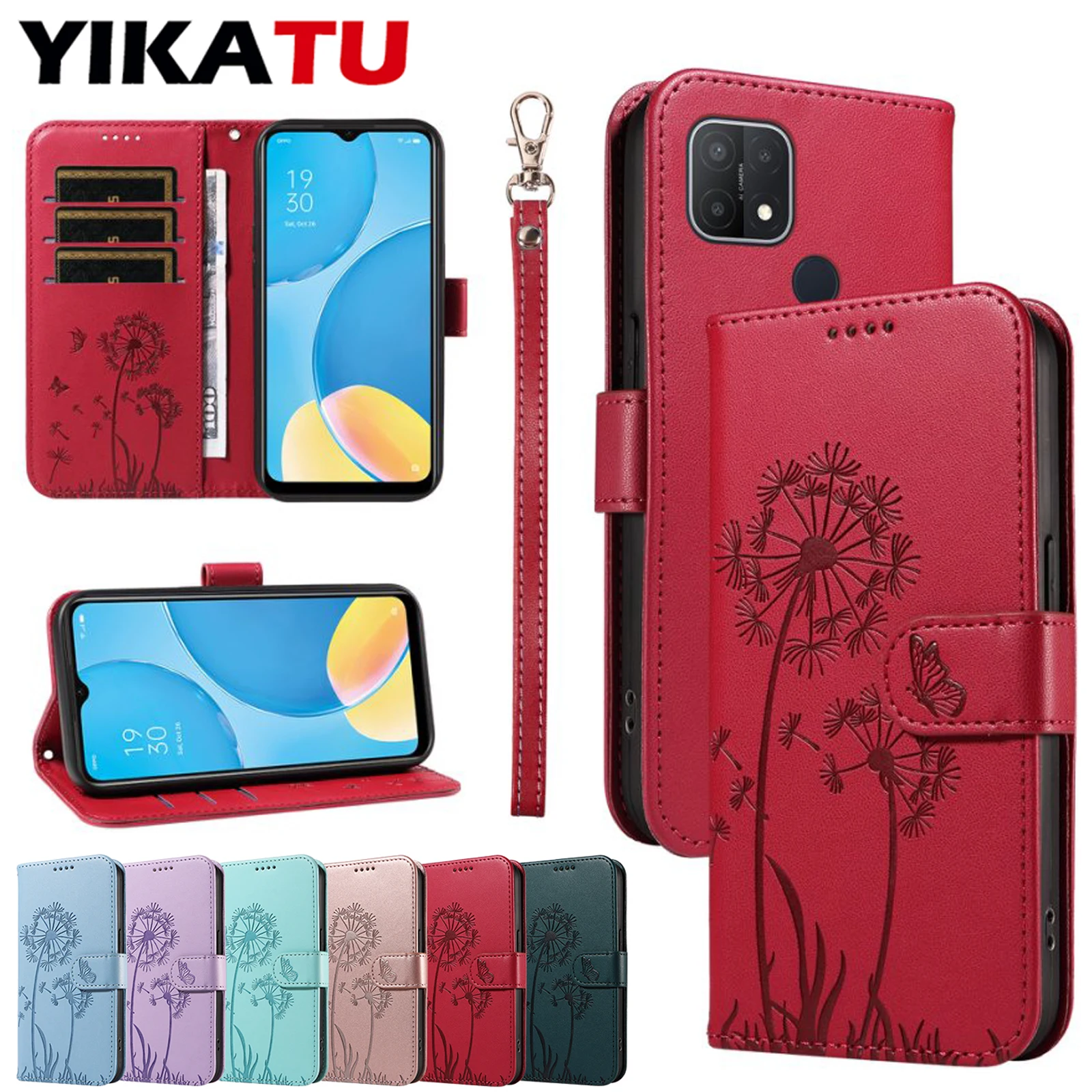 

For OPPO A54 A40 A38 4G A36 A17 A16 A15 A12 A9 2020 A7 AX7 A7N A5S AX5S A5 A3X A3S A3 A2X A2 A1i 5G A1 Pro Wallet Leather Case