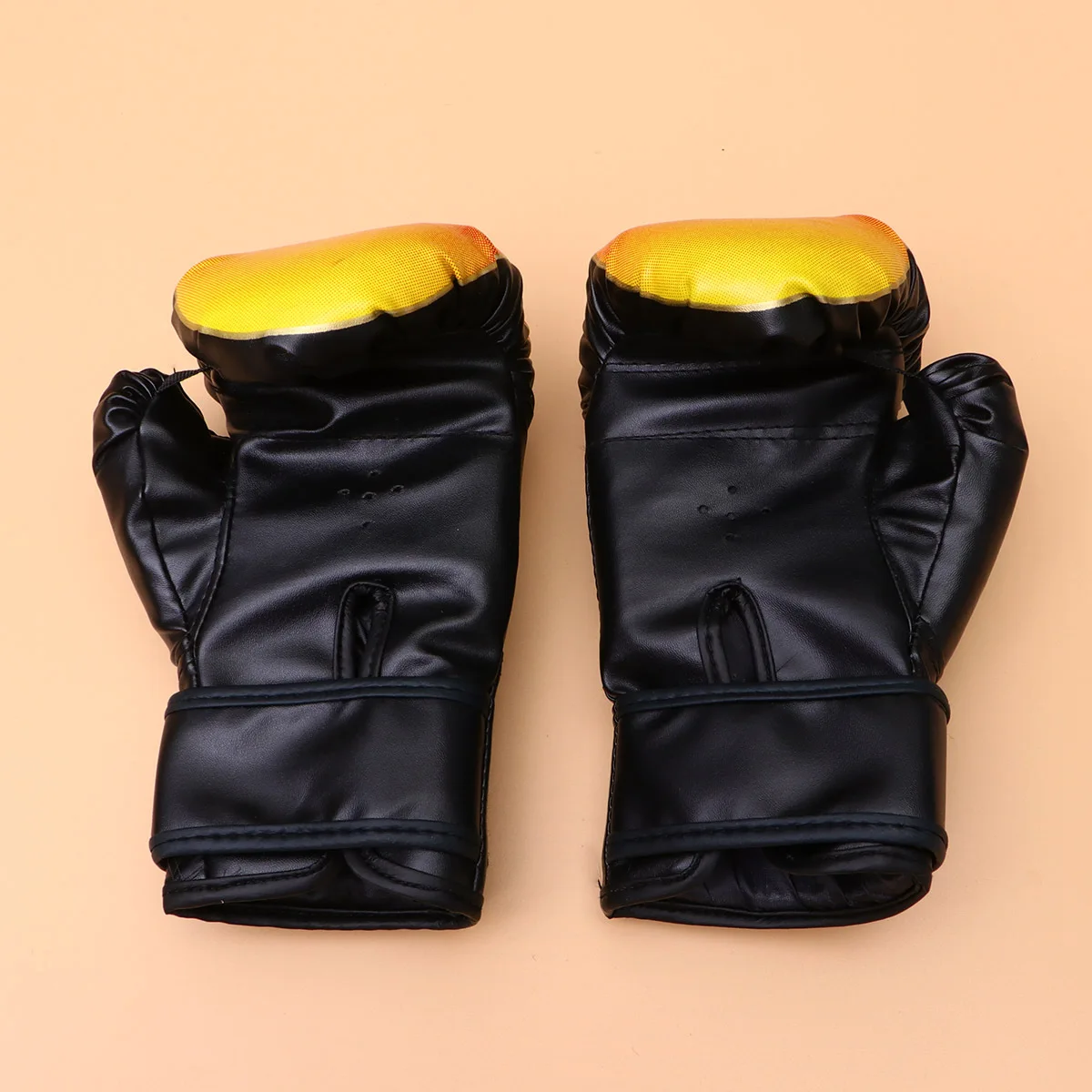 

1 Pair Children'S Pu Boxing Gloves Flame Pattern Training Gear For Kickboxing Mma Sparring Workout Punch Mitts Included