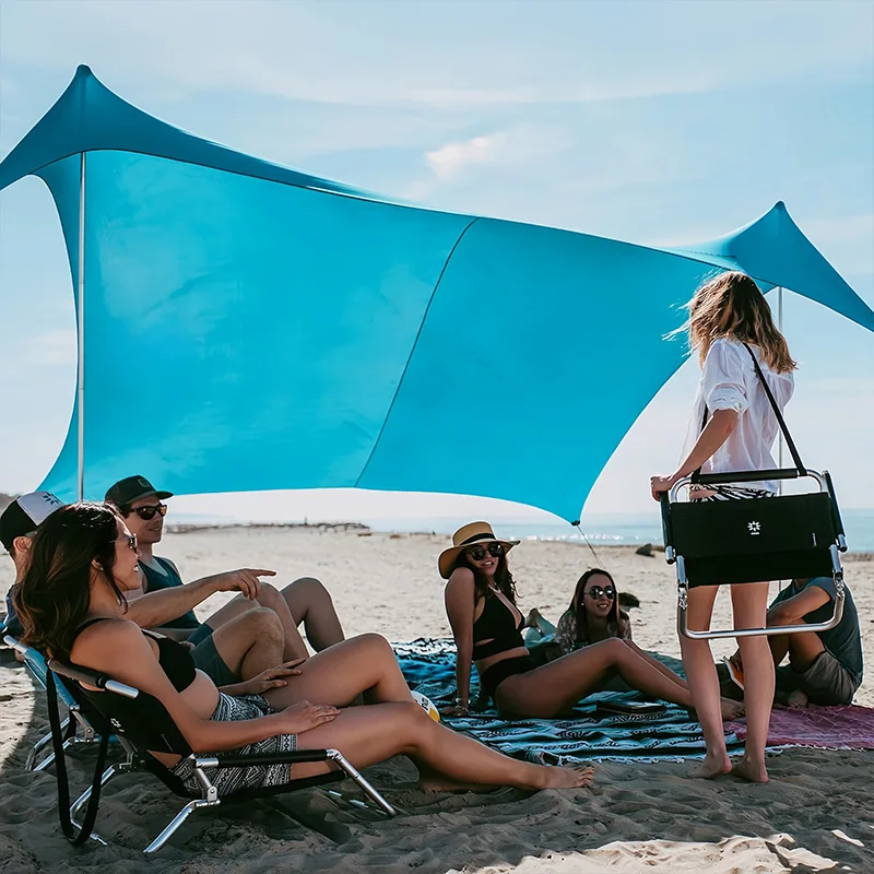 

Four Corners Beach Tent Outdoor Portable Camping UV Protection Beach Canopy Sun Protection Awning