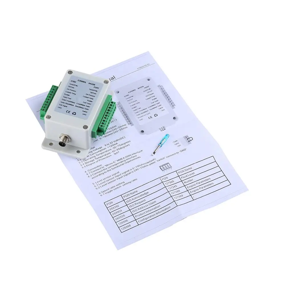 Matsutec NMEA2000 CX5003 N2K Convertidor Adaptadores Cables Enchufes Convertidor multifunción Conexión hasta 5 Cables Conector de líneas