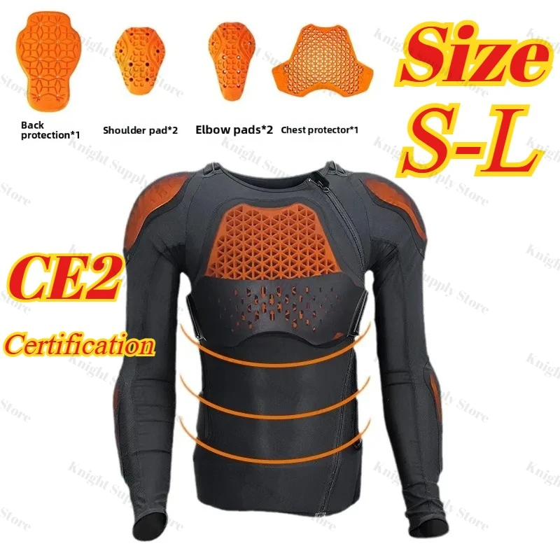 

CE2 Certification Protective Gear Motorcycle Riding Clothing, Men's Motorcycle Breathable Off-road Anti-drop Suit Summer