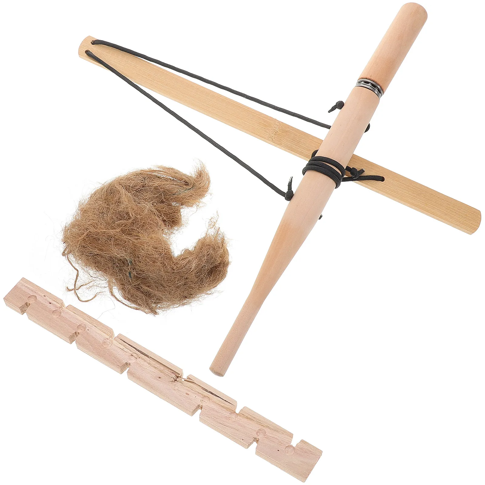 Wood Bow Drill Primitive Fire Starters Kit Outdoor Survival Friction Tool Camping Hiking Backpacking Fishing Accessory