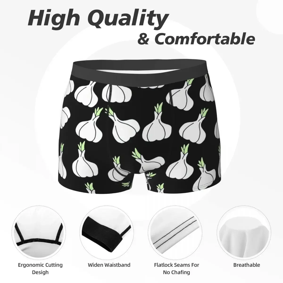 Alho Boxer Shorts para homens, Roupa interior confortável, Cuecas fofas, Presente do namorado